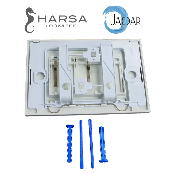 לחצן ניאגרה סמויה | חרסה HARSA | שחור | דגם מאיורקה (קריבי עם כפתורים עגולים)